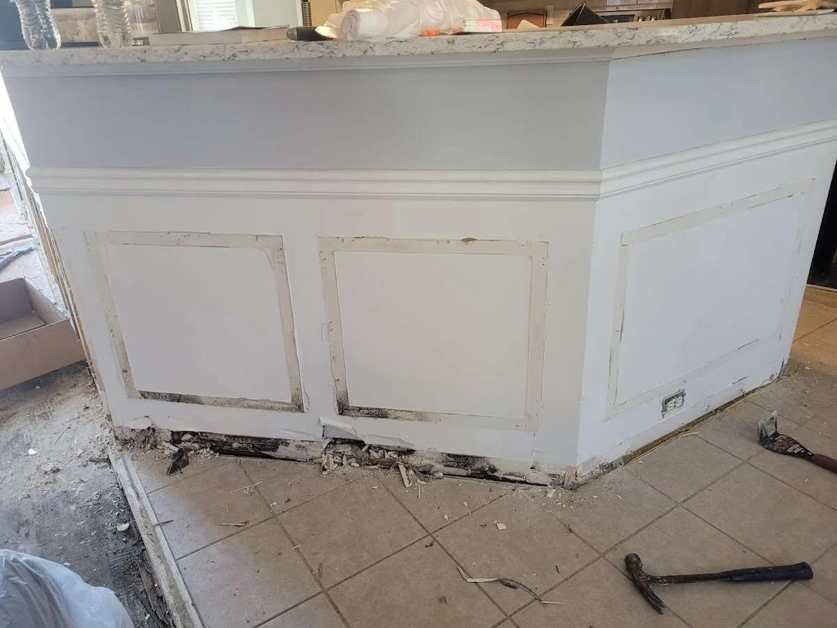 Water damage and mold on kitchen during Storm Damage Restoration in Sharon